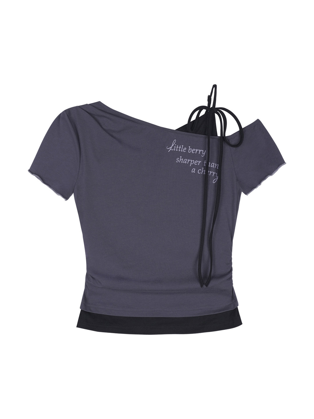 Y2K Asymmetric Tie-Shoulder Layered Top