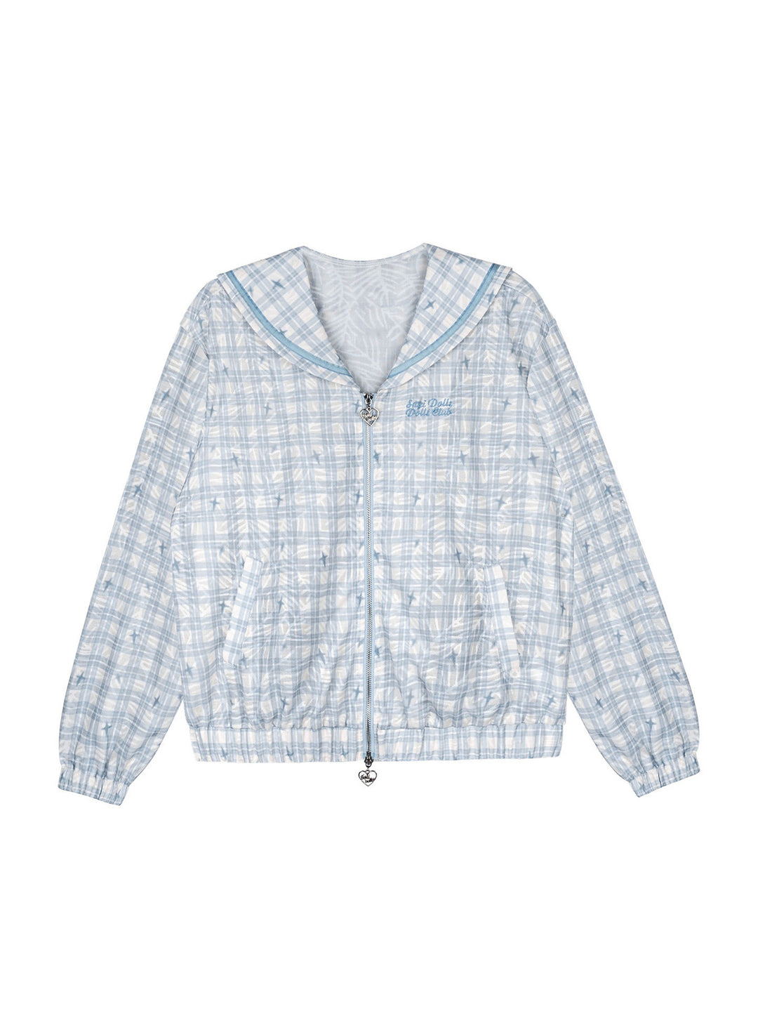 Blue Plaid Sailor Collar Jacket