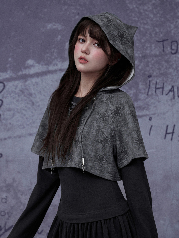 Grunge Cat Ear Two-Piece Mini Dress