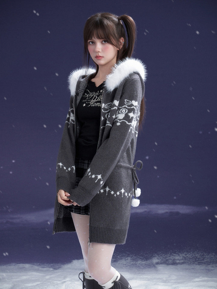 Kawaii Cat Fair Isle Knit Jacket