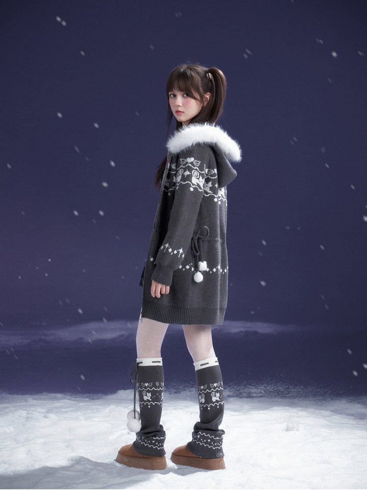 Kawaii Cat Fair Isle Knit Jacket