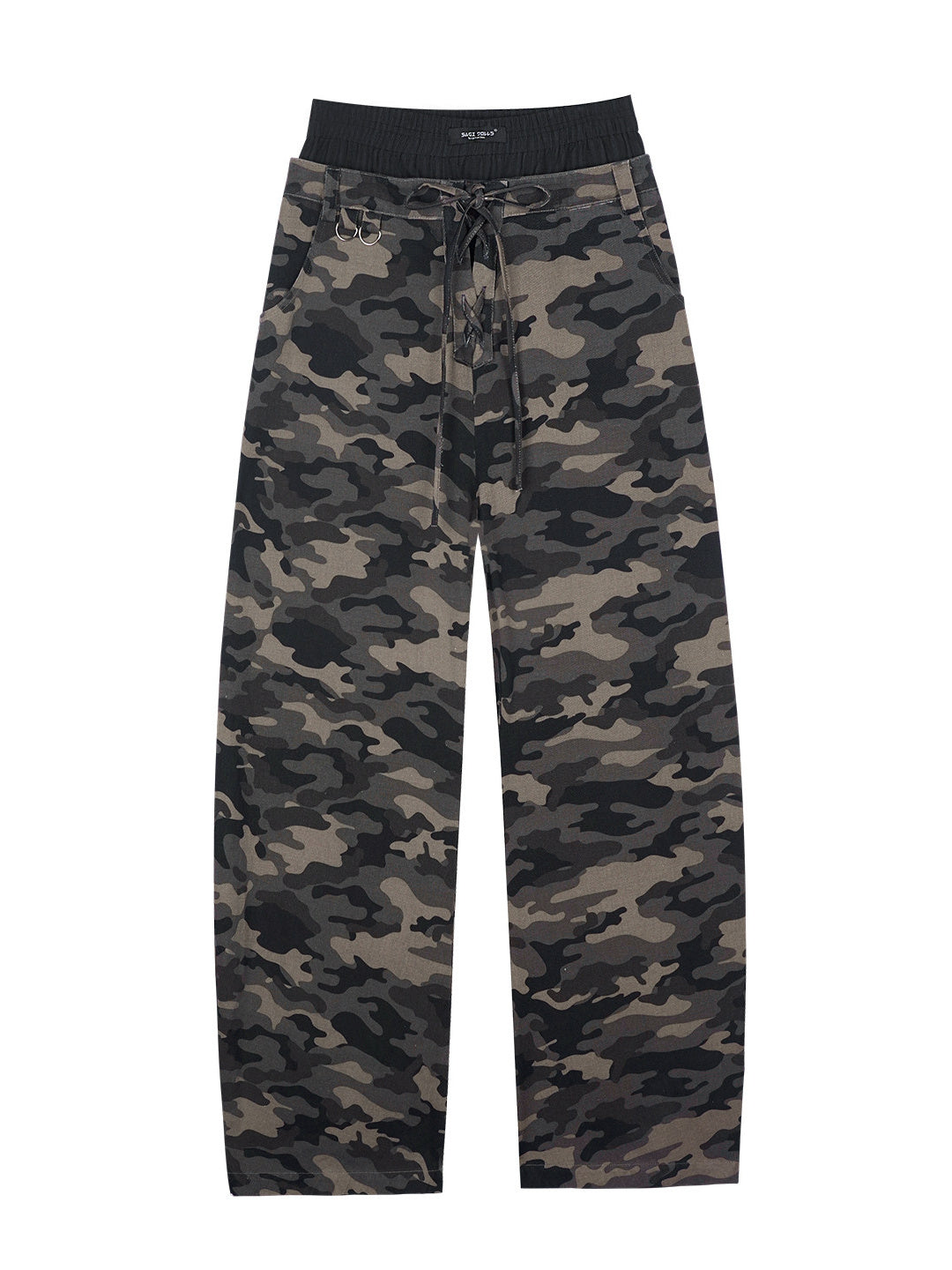Double Waist Camo Barrel Pants