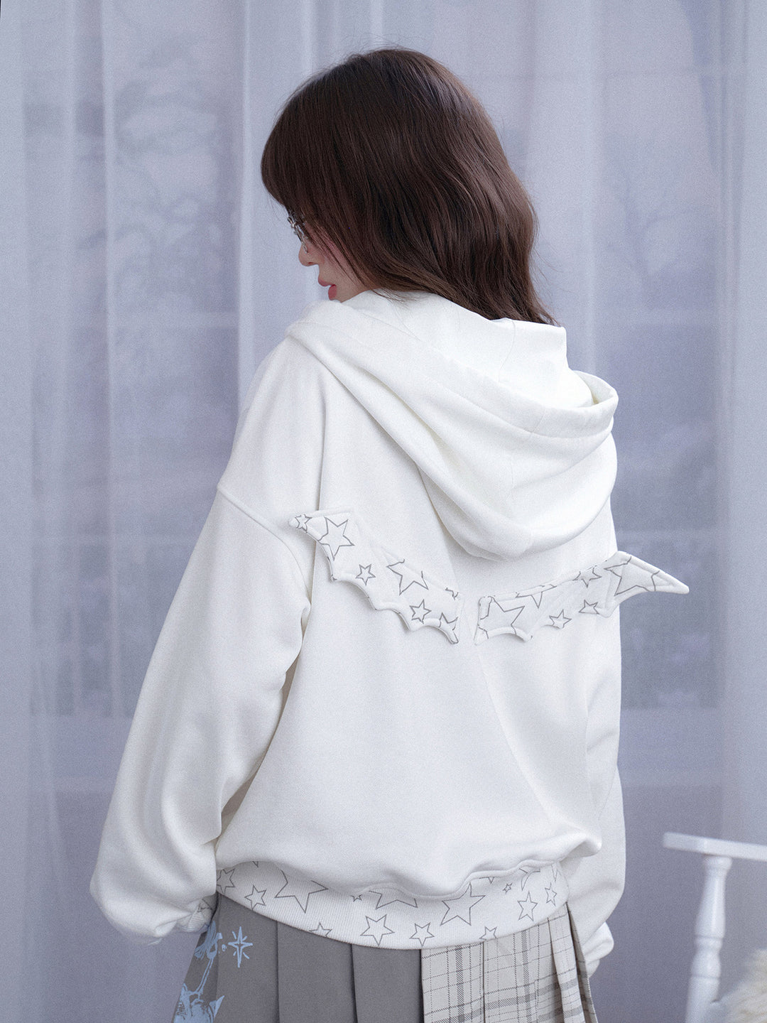 Celestial Angel Graphic Zip Hoodie