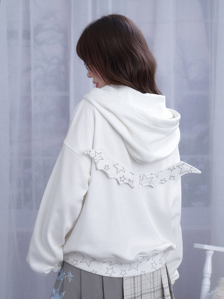 Celestial Angel Graphic Zip Hoodie
