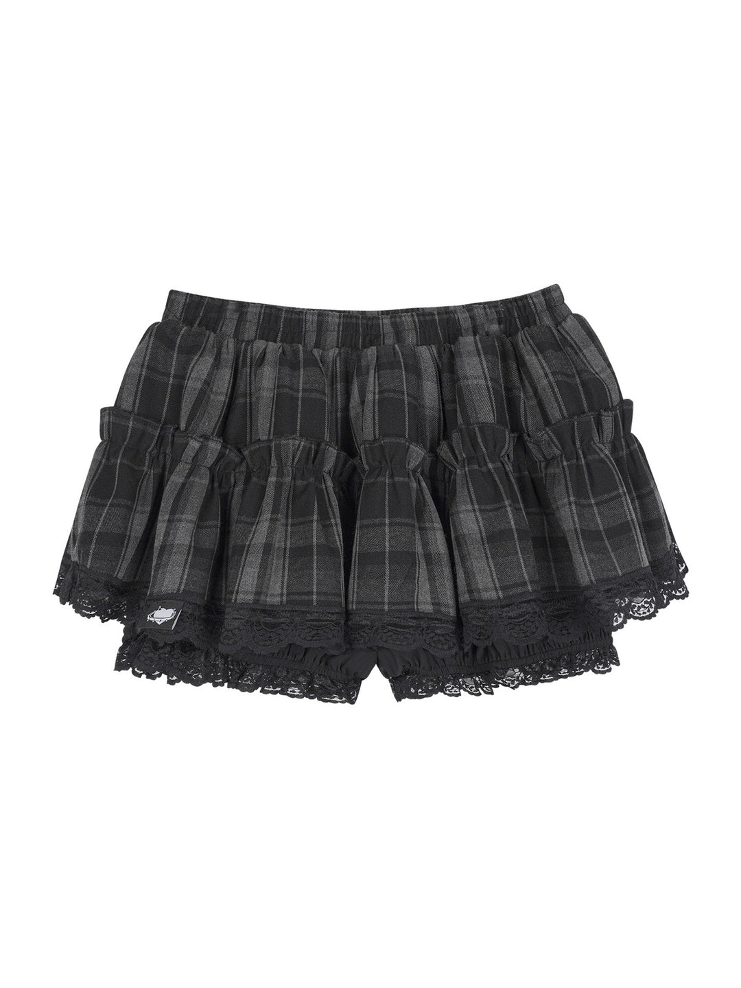 Plaid Tiered Bloomer Mini Skirt