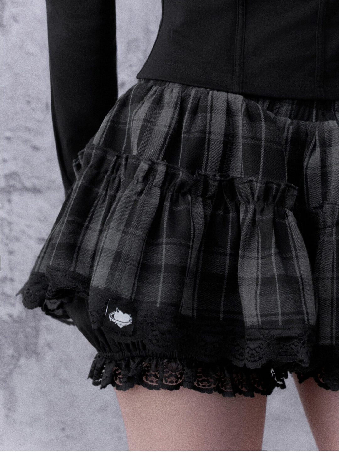 Plaid Tiered Bloomer Mini Skirt