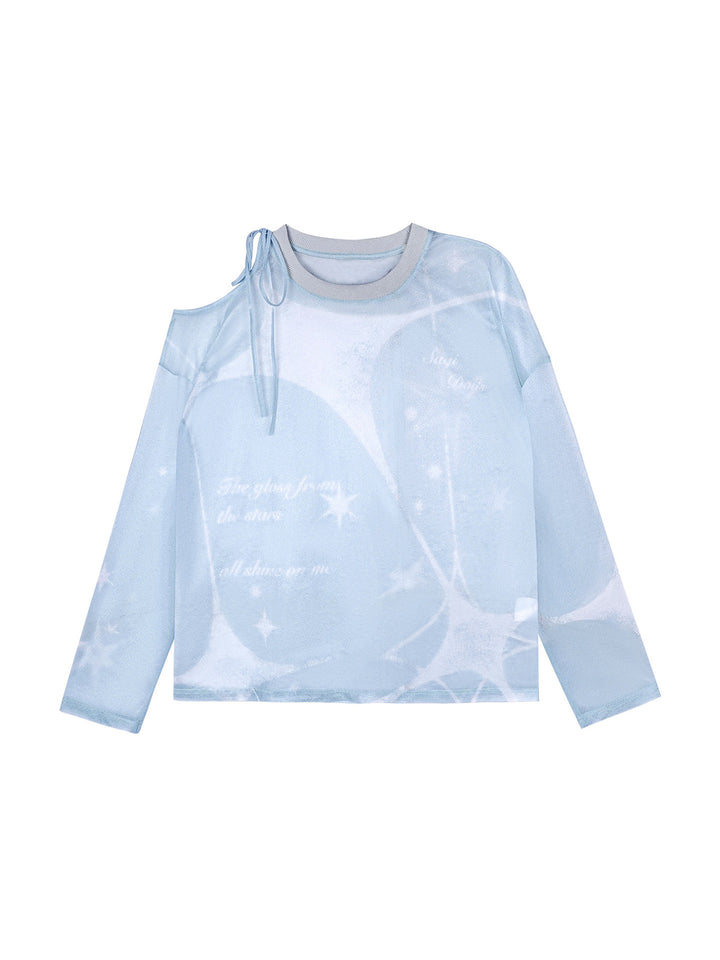 Celestial Tie-Shoulder Mesh Top
