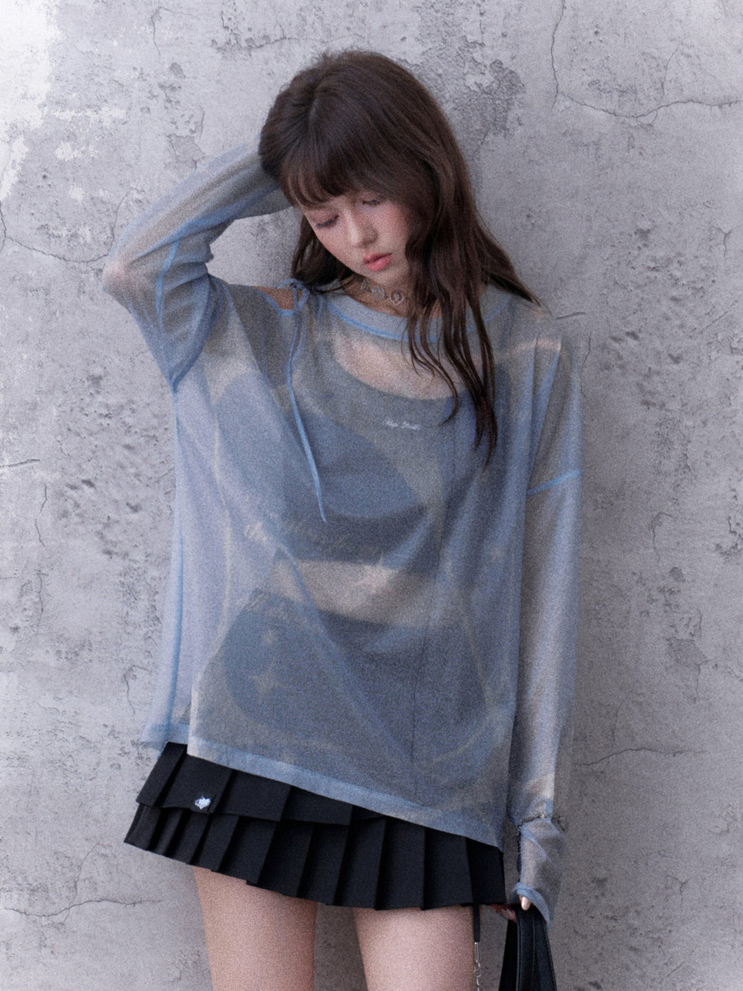 Celestial Tie-Shoulder Mesh Top