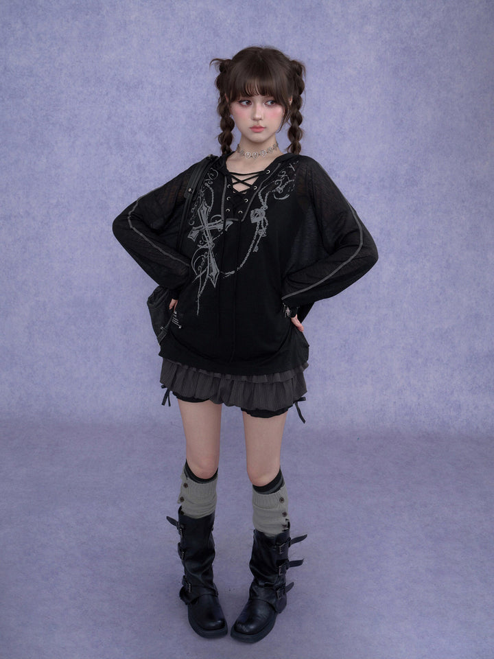 Coquette Pinstripe Ruffle Skort