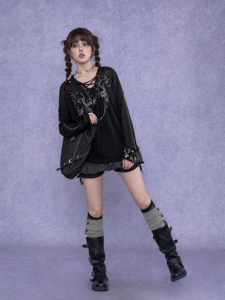 Coquette Pinstripe Ruffle Skort