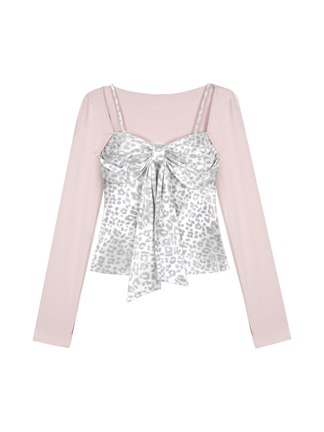 Coquette Leopard Bow Layered Top