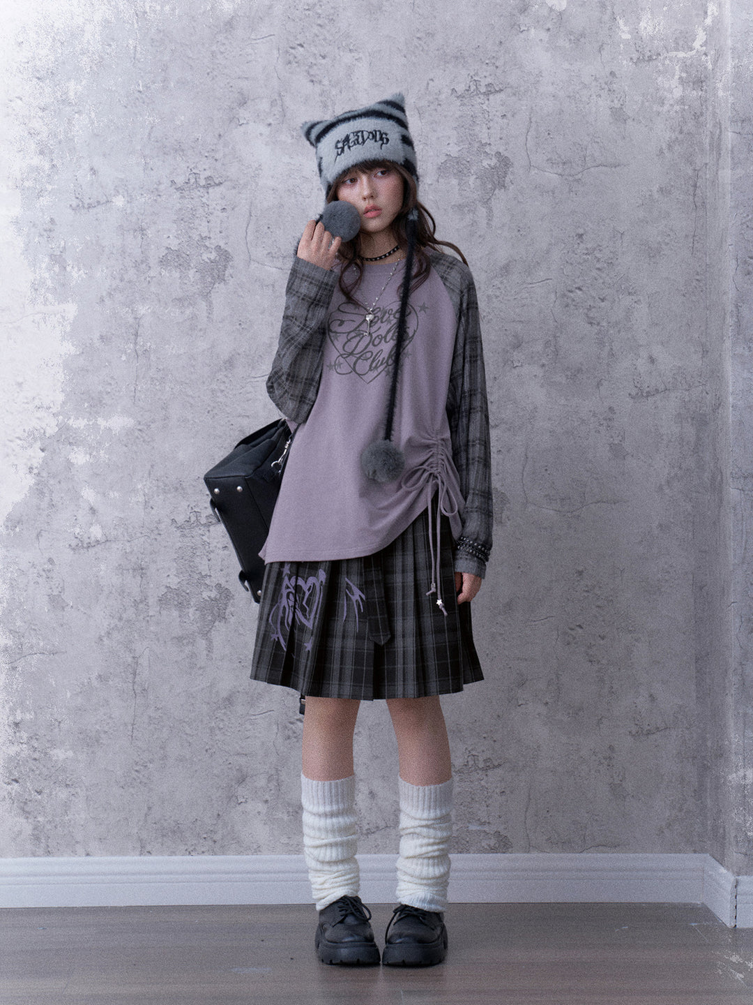 Y2K Ruched Raglan Top