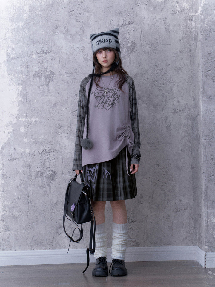 Y2K Ruched Raglan Top