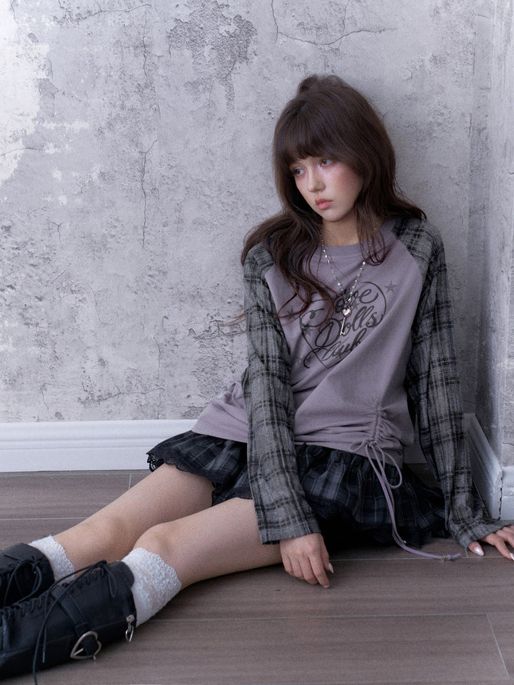 Y2K Ruched Raglan Top