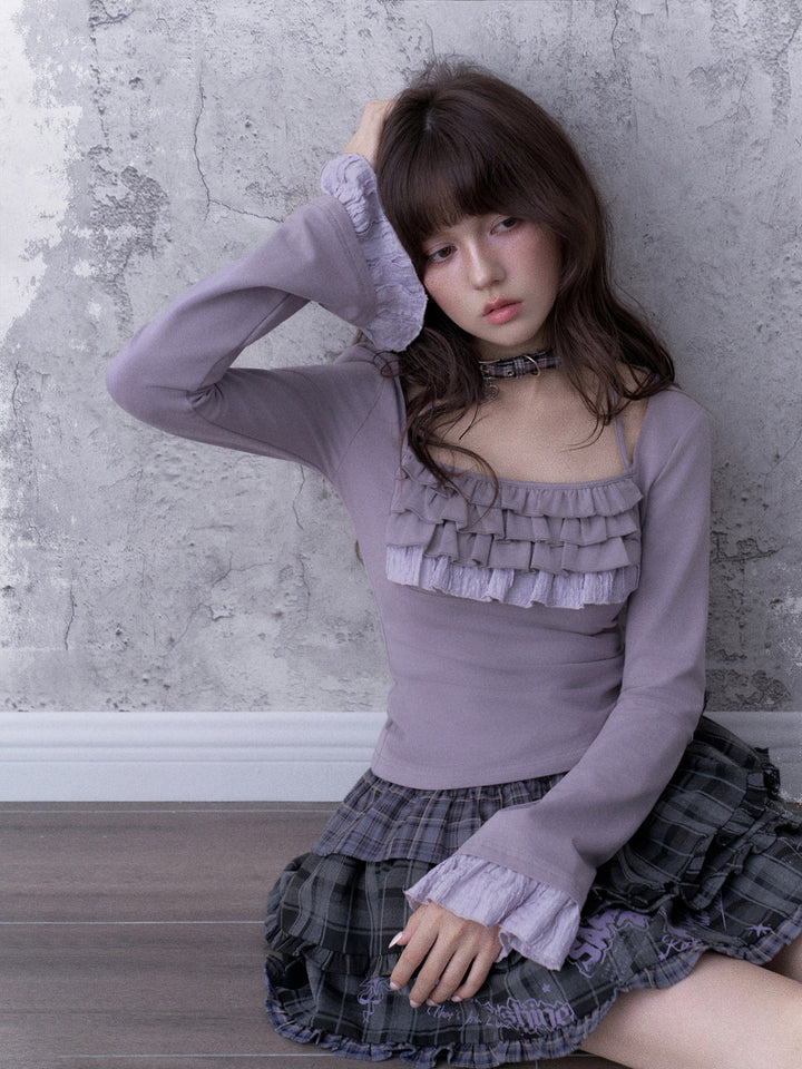 Coquette Ruffle Square Neck Top