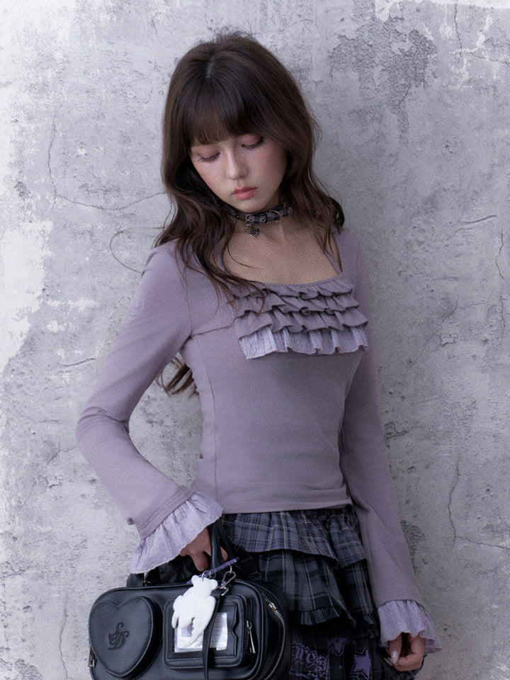 Coquette Ruffle Square Neck Top
