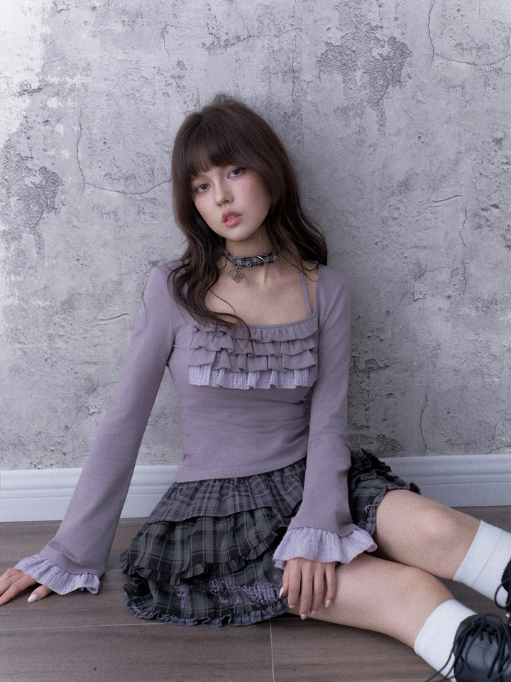 Coquette Ruffle Square Neck Top