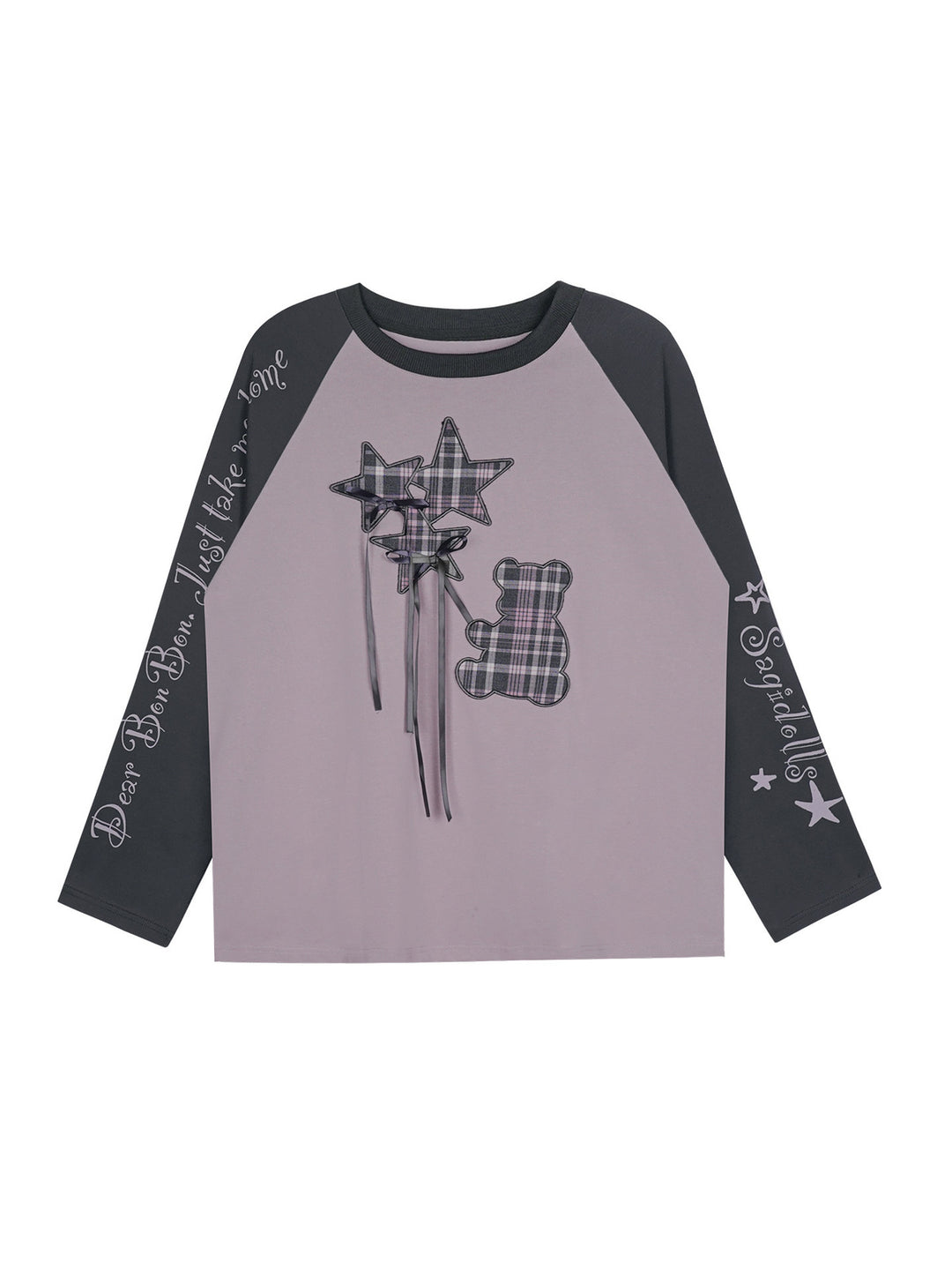 Plaid Teddy Star Raglan Tee