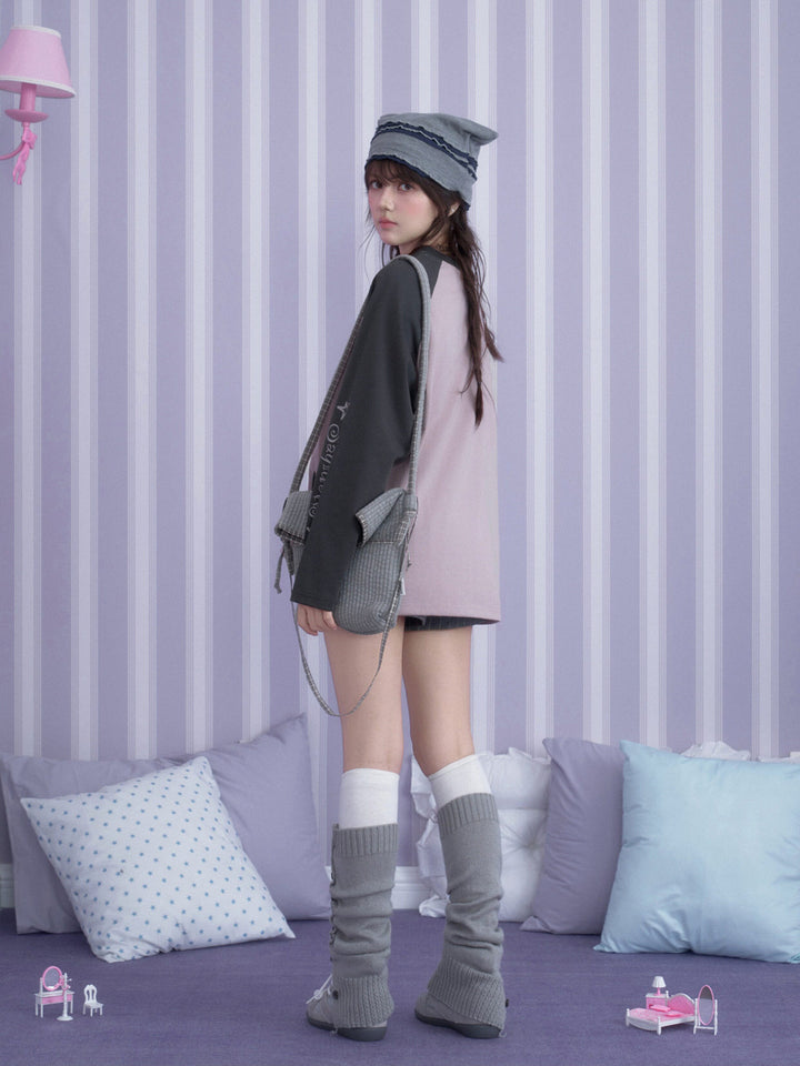 Plaid Teddy Star Raglan Tee