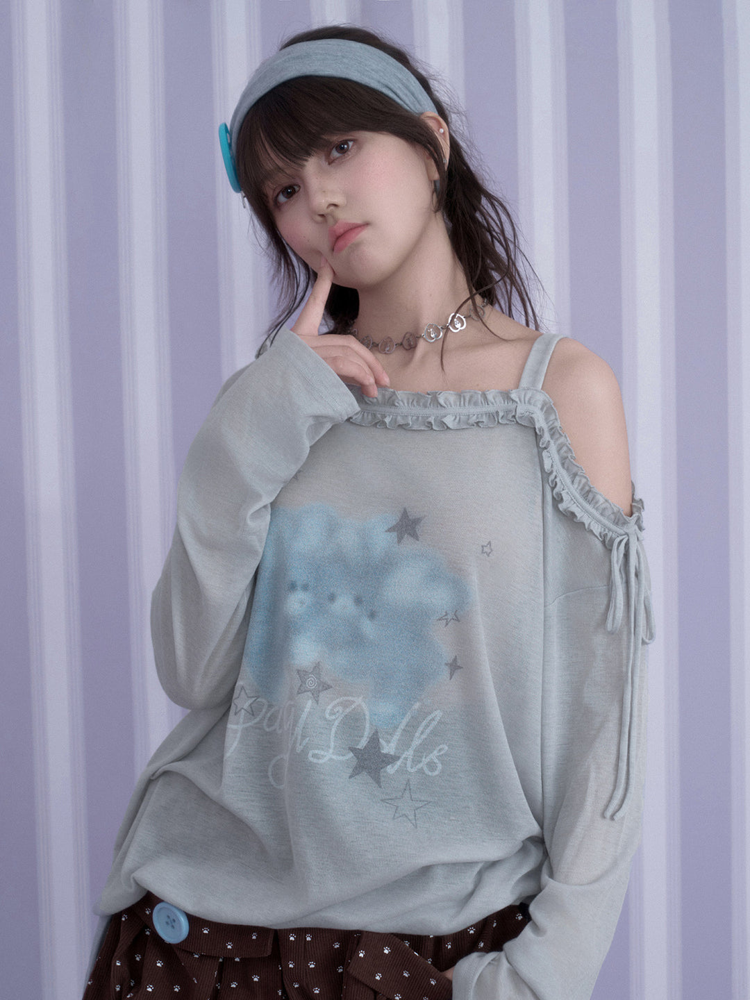 Y2K Bunny Graphic Long Sleeve Top