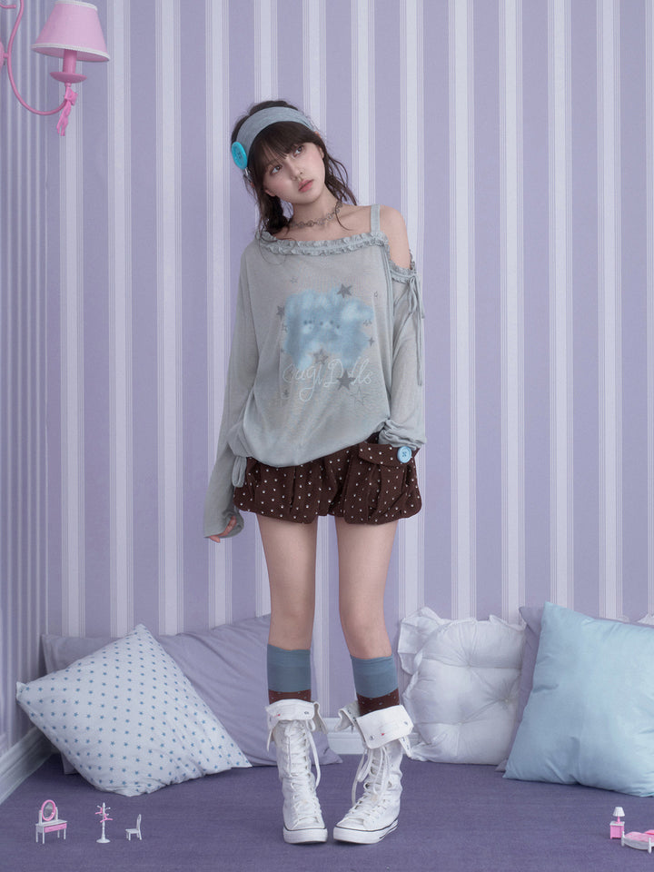 Y2K Bunny Graphic Long Sleeve Top