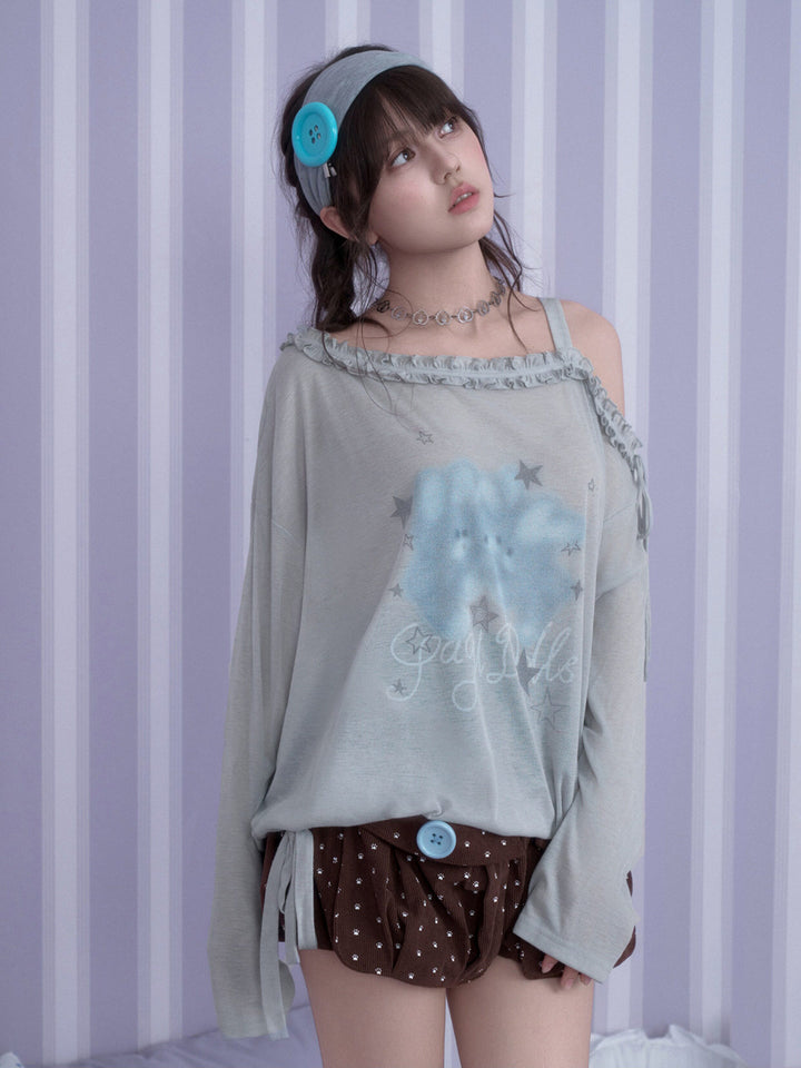Y2K Bunny Graphic Long Sleeve Top