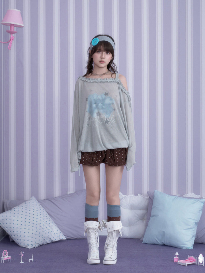 Y2K Bunny Graphic Long Sleeve Top