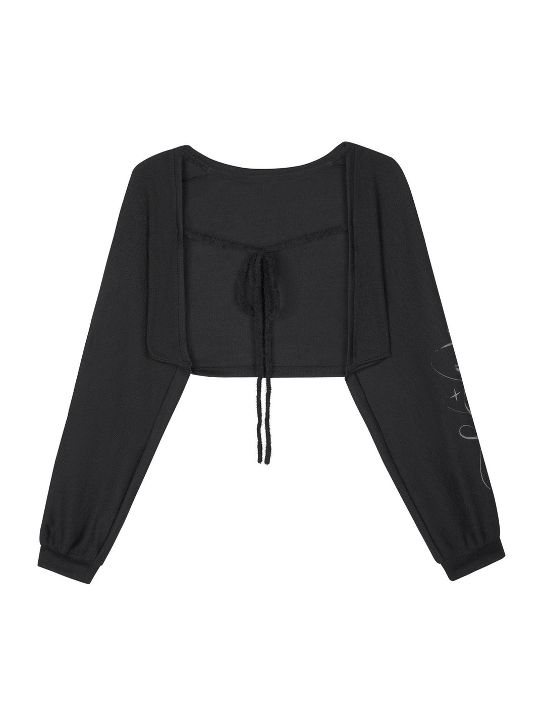 Grunge Graphic Sleeve Knit Shrug