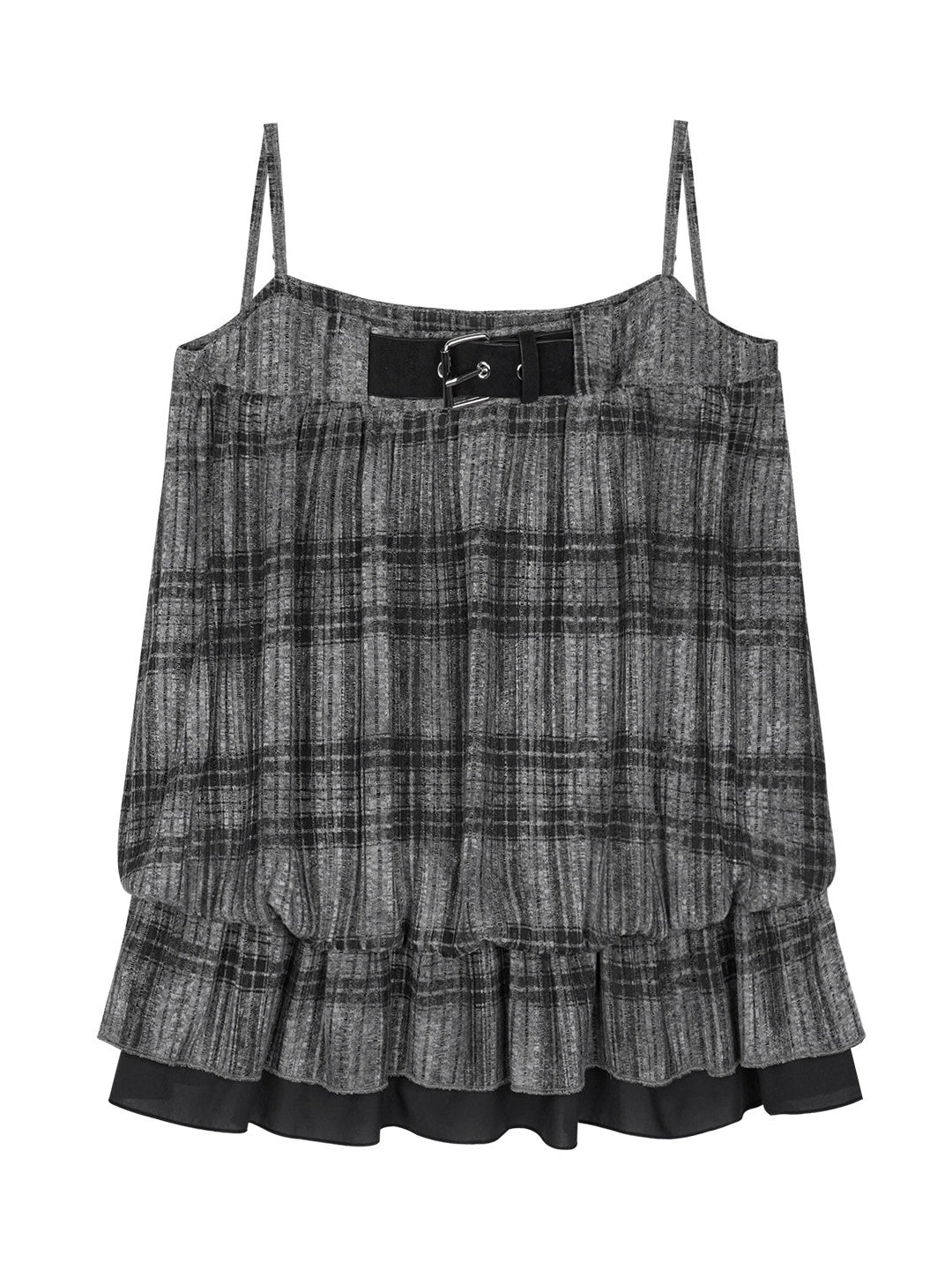 Grunge Plaid Buckle Cami Top