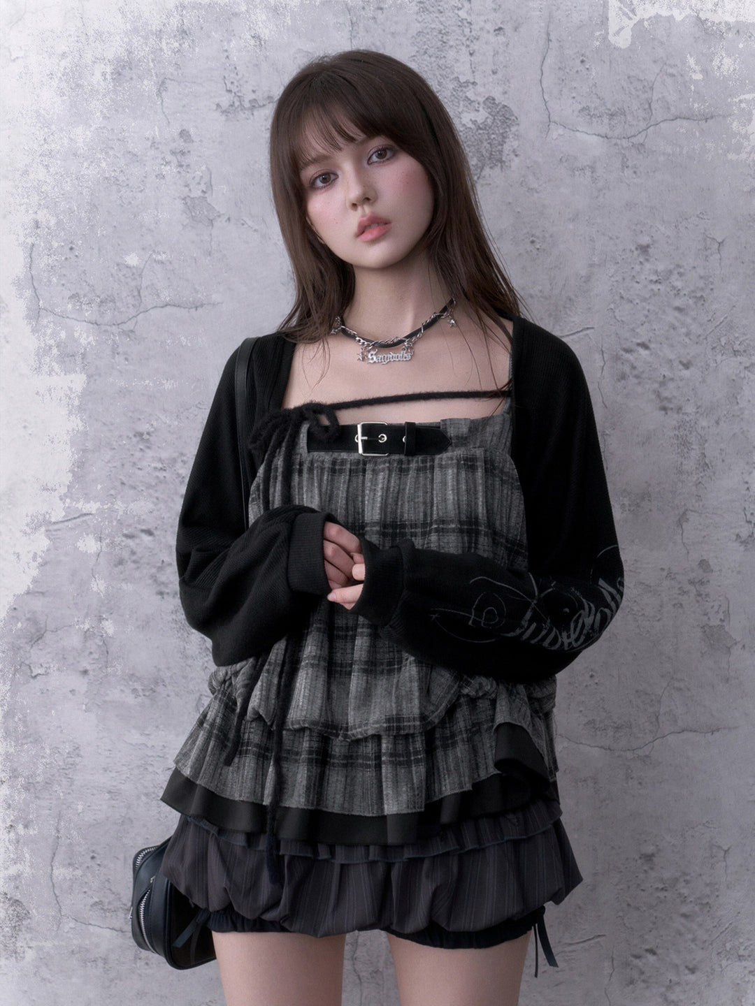 Grunge Plaid Buckle Cami Top