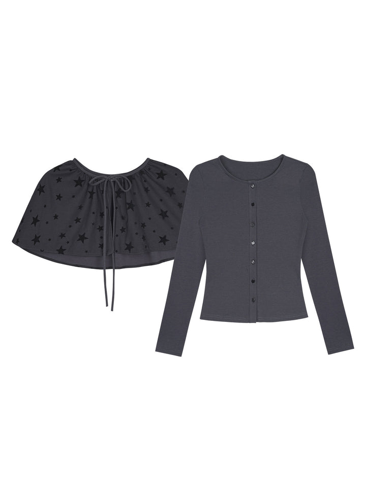 Star Cape Cardigan Set