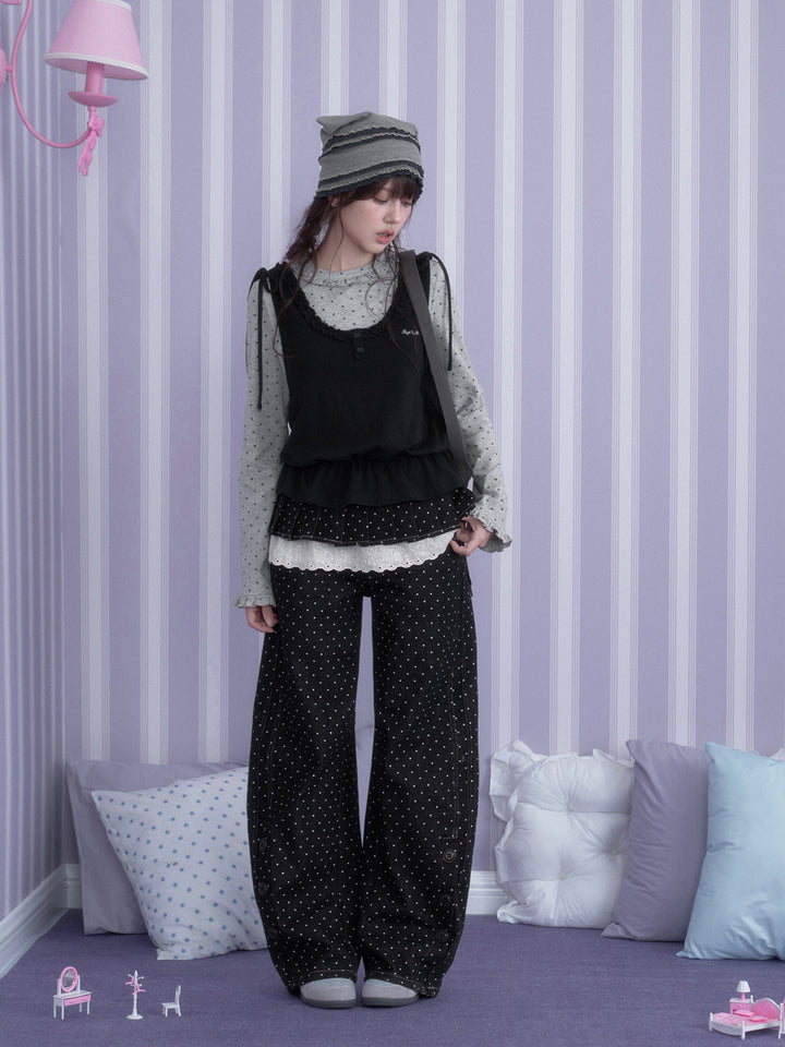 Y2K Ruffle Faux Two-Piece Top