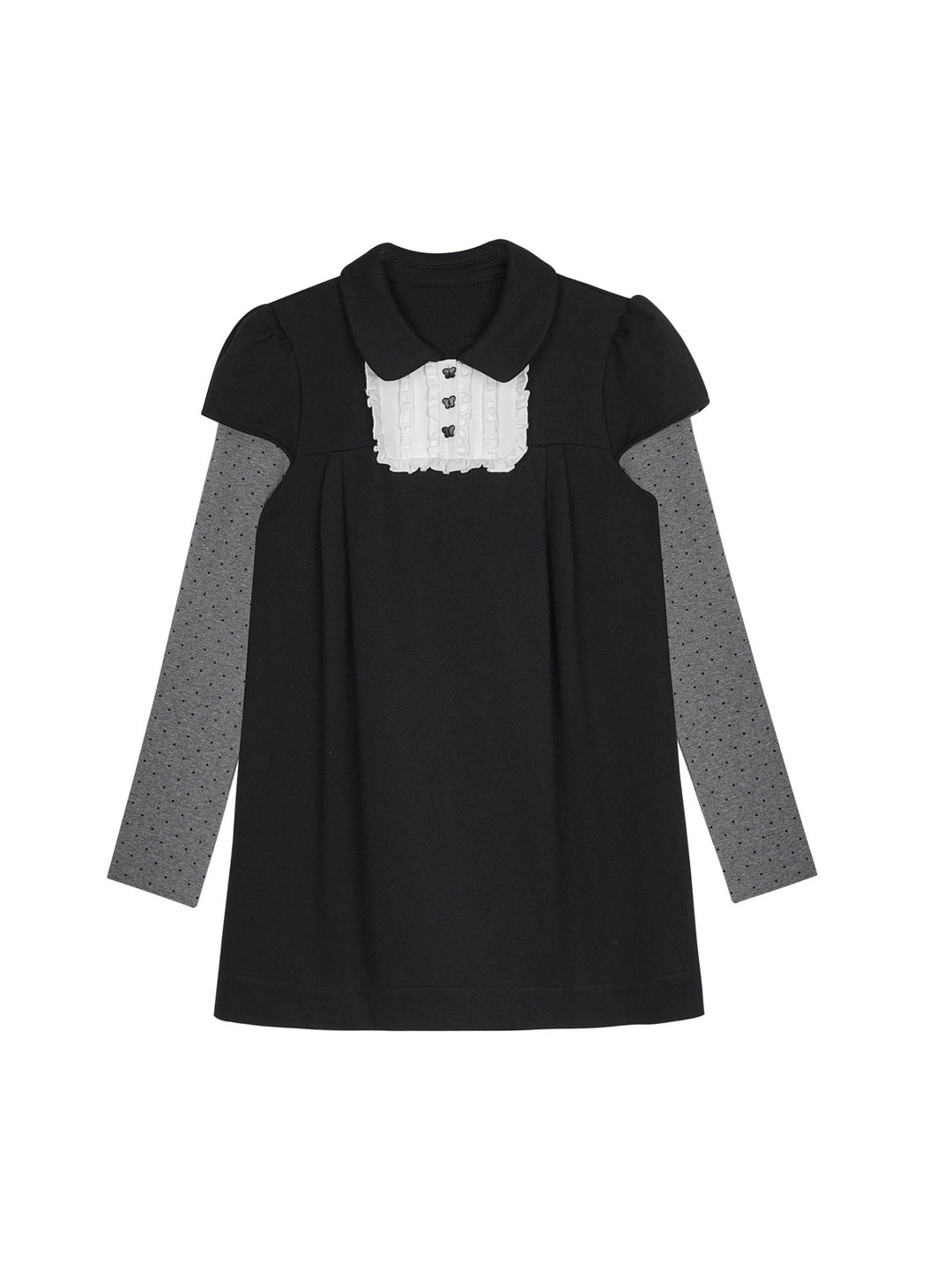 Dark Coquette Ruffle Bib Mini Dress