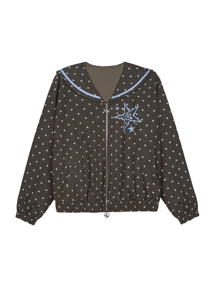 Y2K Star Sailor Collar Jacket