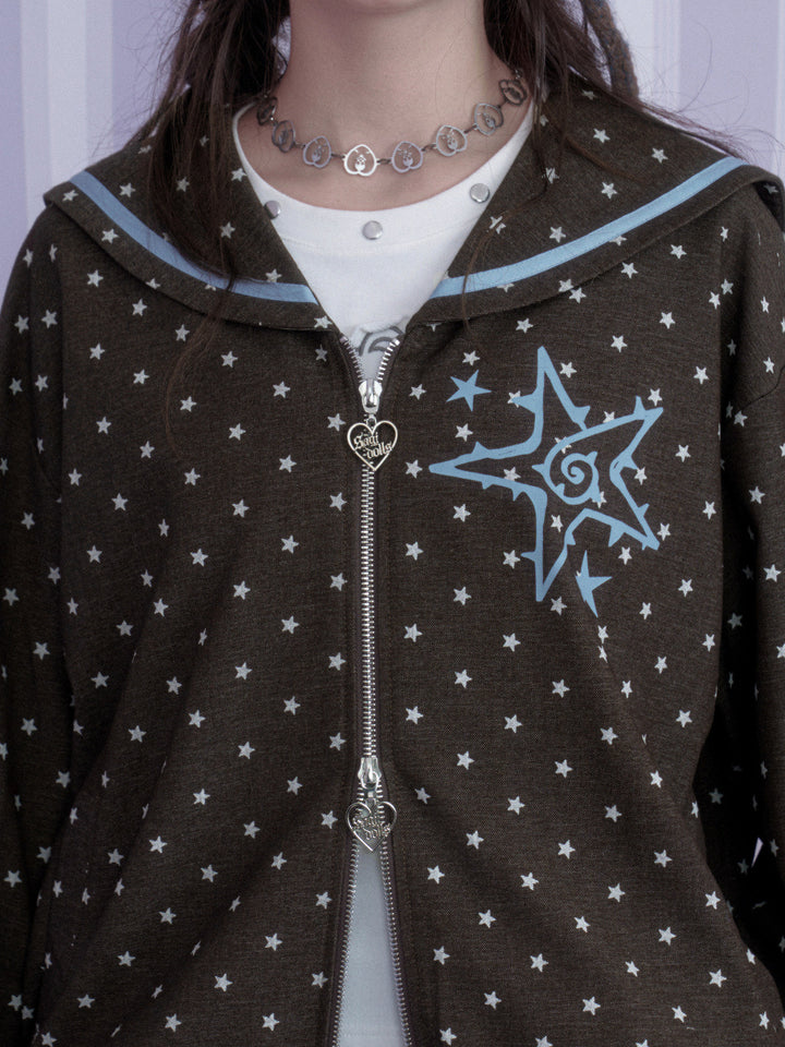 Y2K Star Sailor Collar Jacket