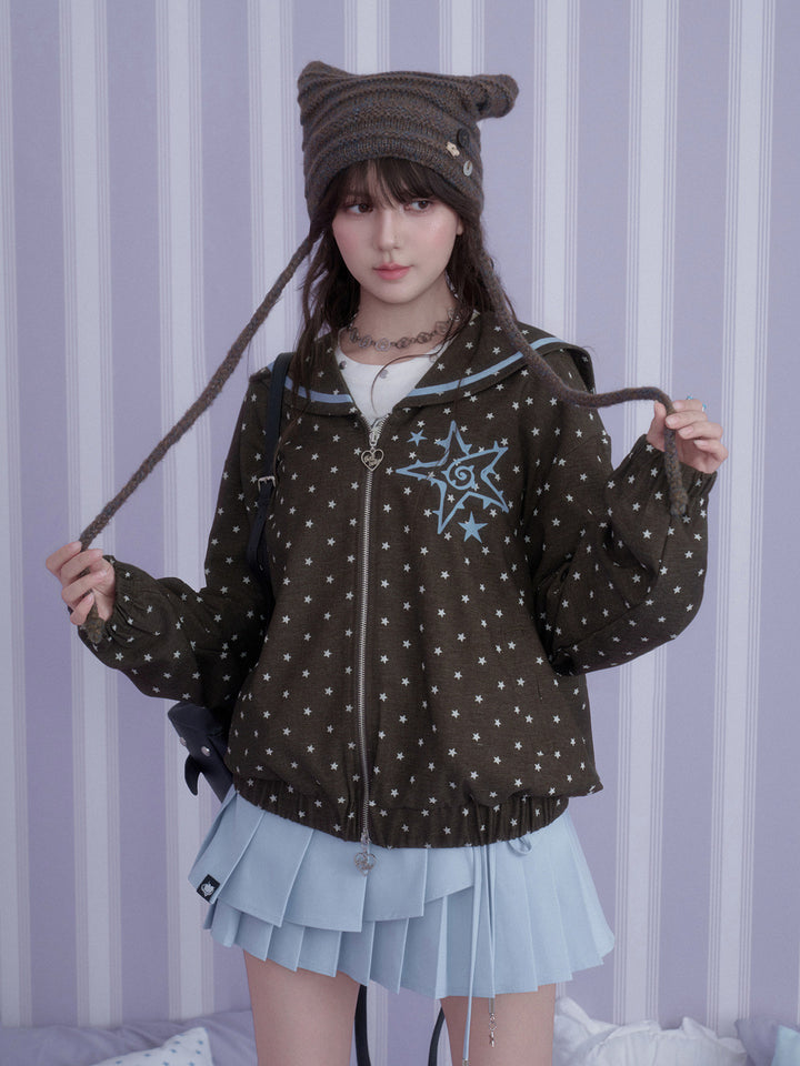 Y2K Star Sailor Collar Jacket