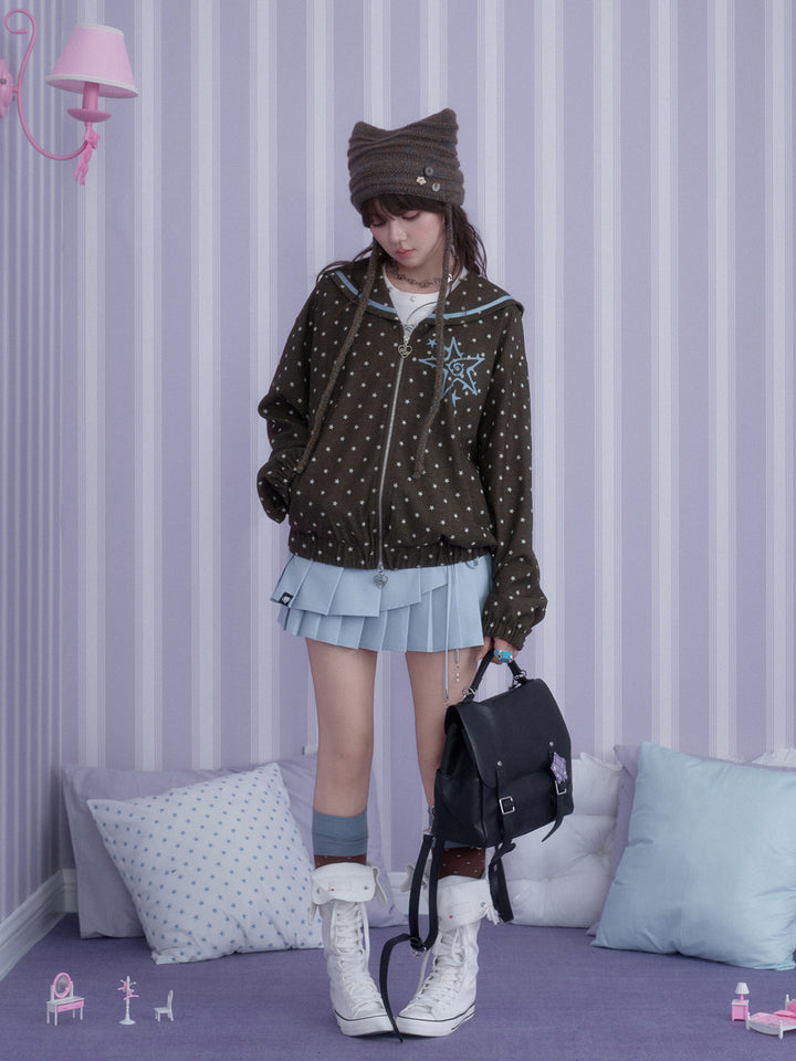 Y2K Star Sailor Collar Jacket
