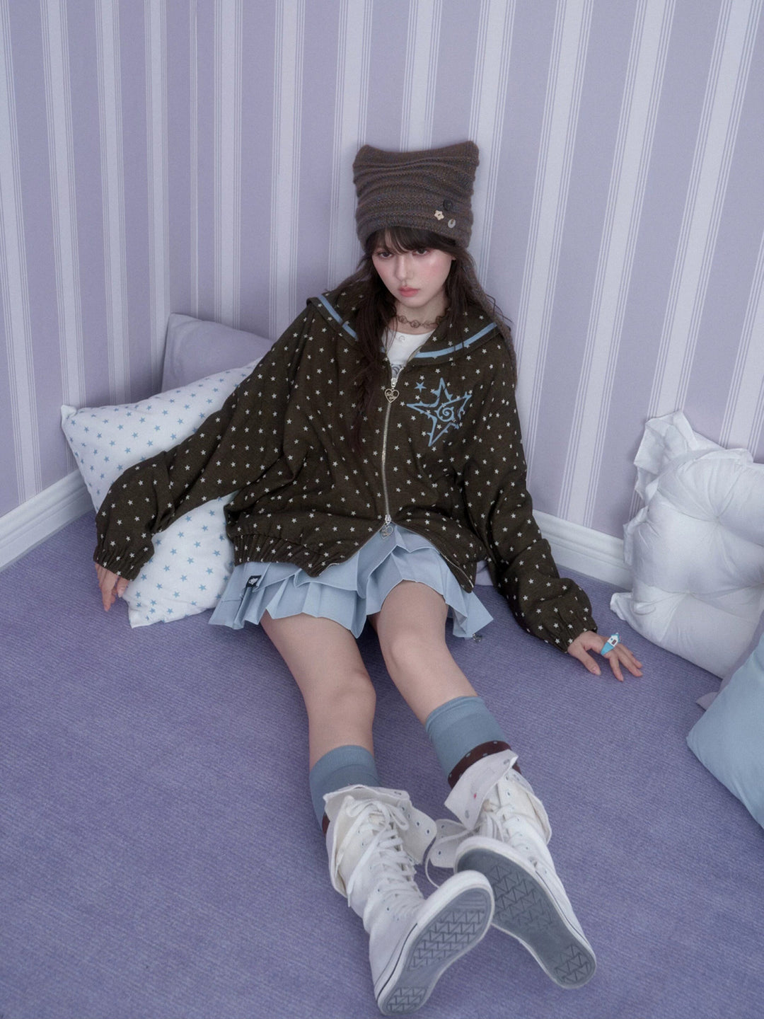 Y2K Star Sailor Collar Jacket