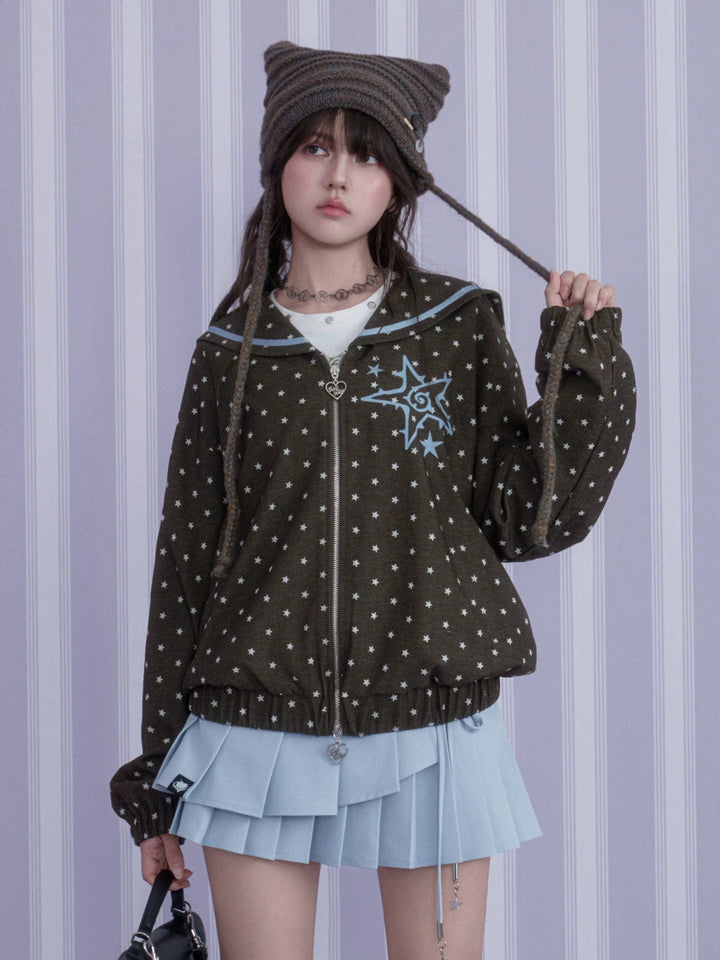 Y2K Star Sailor Collar Jacket