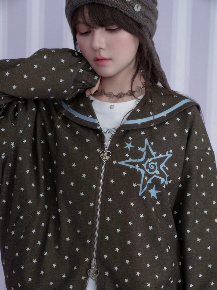 Y2K Star Sailor Collar Jacket
