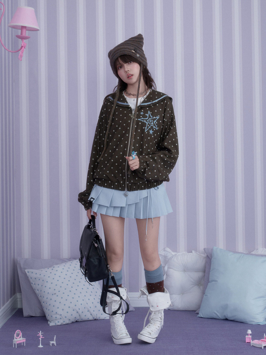 Y2K Star Sailor Collar Jacket