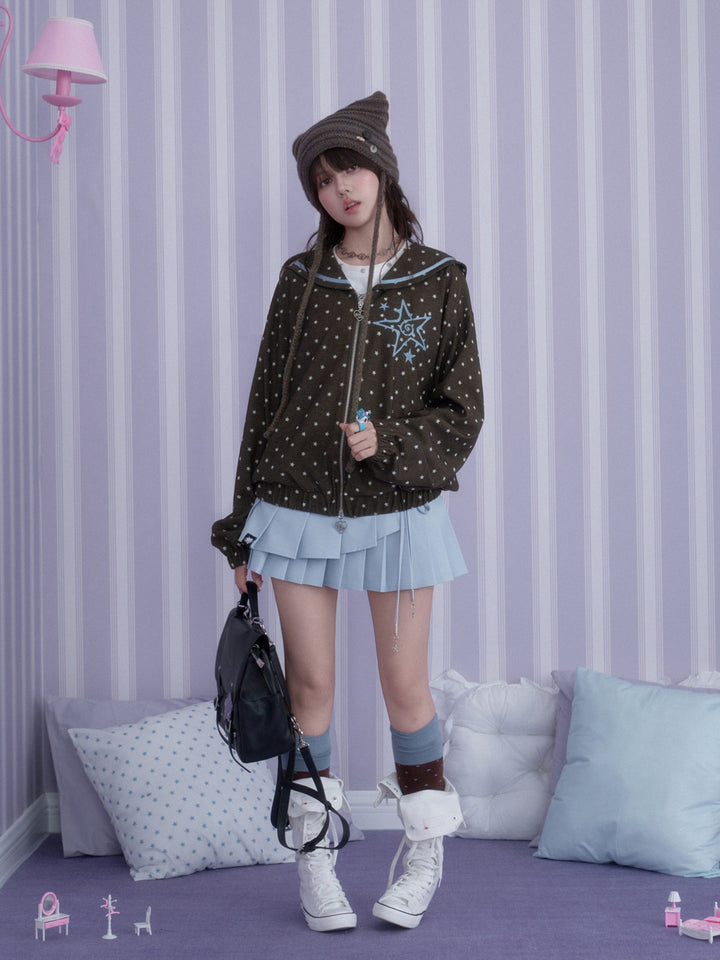 Y2K Star Sailor Collar Jacket