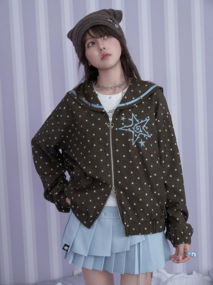 Y2K Star Sailor Collar Jacket