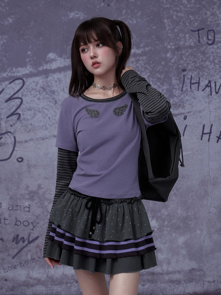 Y2K Wing Graphic Layered Top