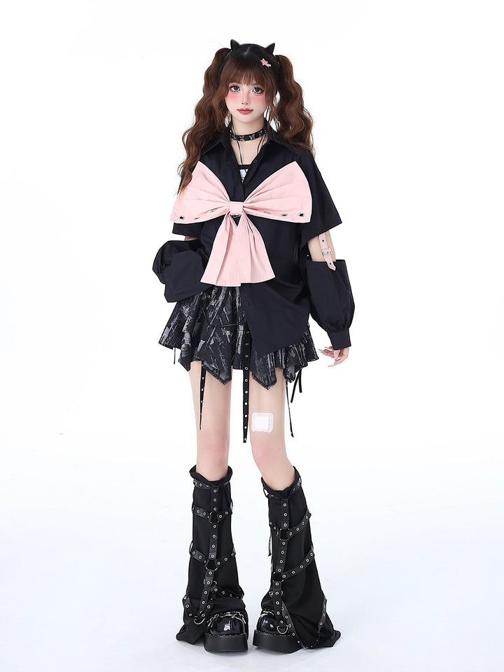 Y2K Grommet Handkerchief Mini Skirt