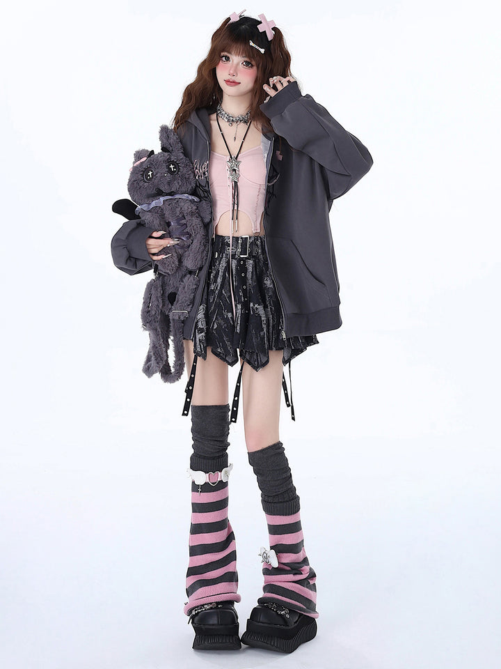 Y2K Grommet Handkerchief Mini Skirt