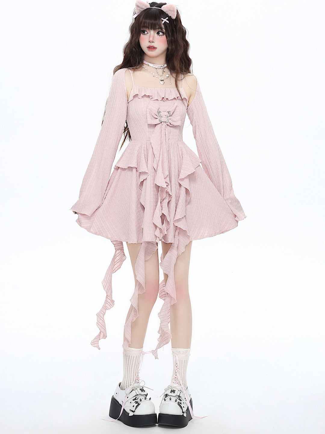 Coquette Bow Handkerchief Mini Dress