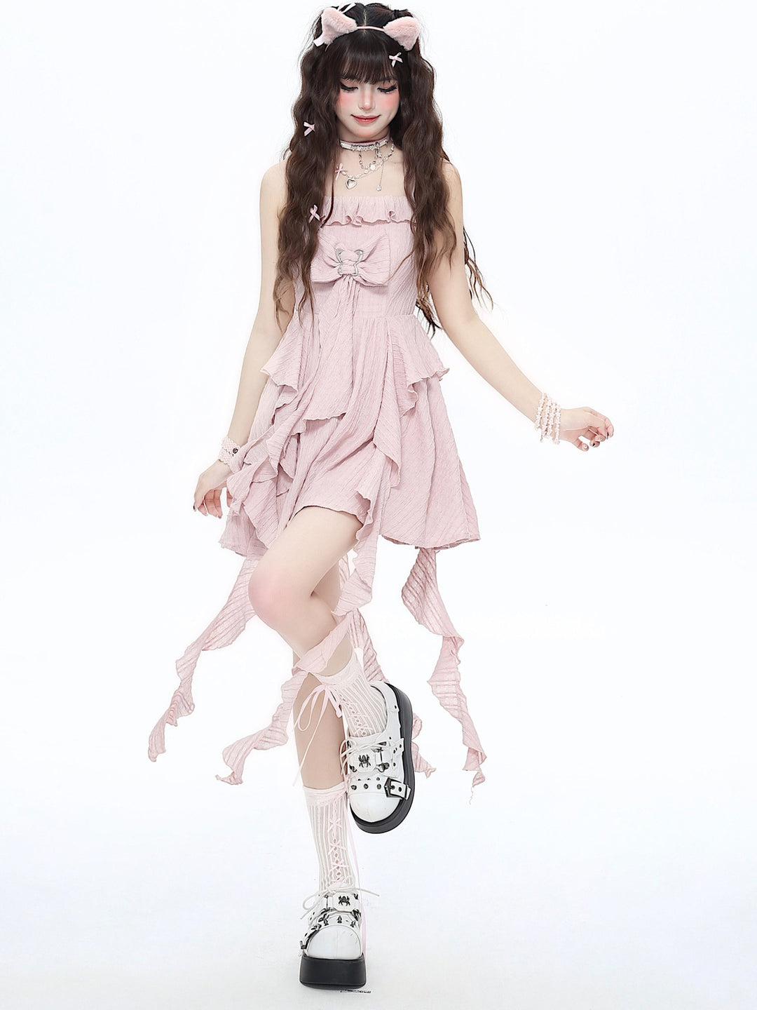 Coquette Bow Handkerchief Mini Dress