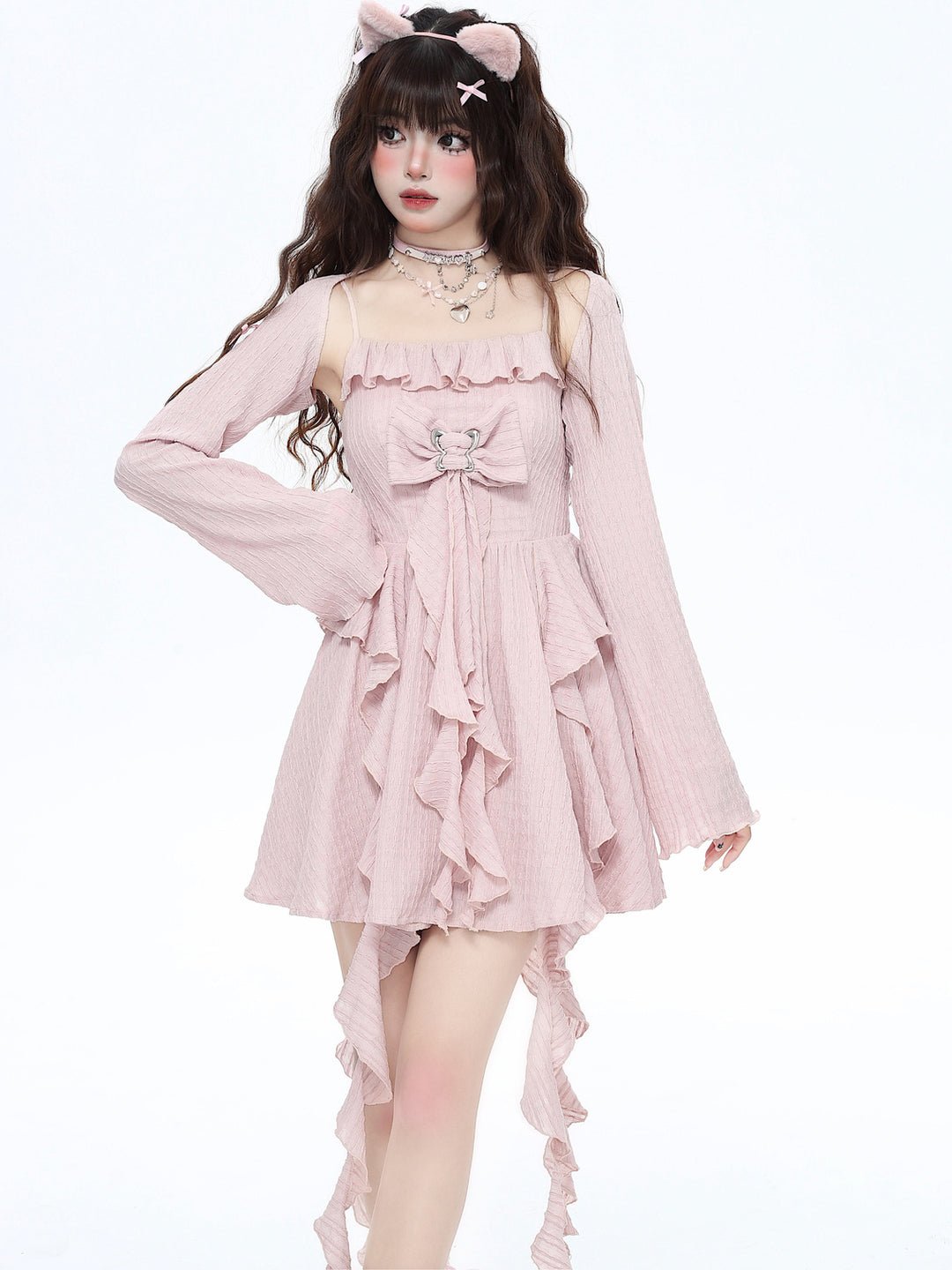 Coquette Bow Handkerchief Mini Dress