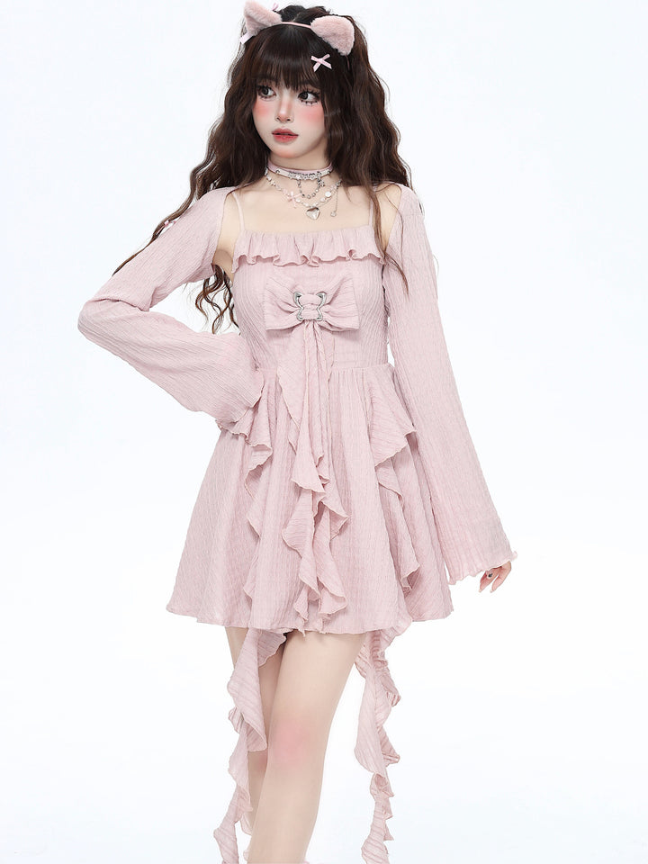 Coquette Bow Handkerchief Mini Dress